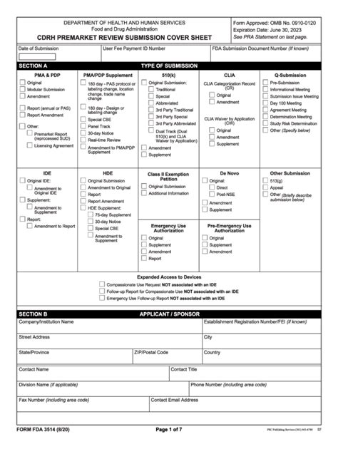 fda forms|fda form 3514.